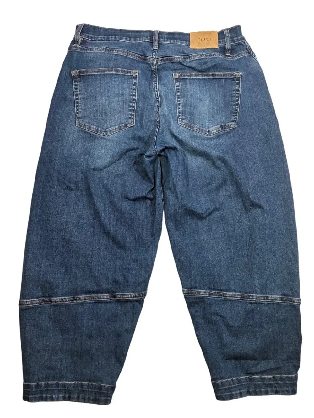 Ruti Womens Barrel Leg Blue Jeans Size 10P Cotton Blend Denim Stretch trendy - Picture 4 of 12